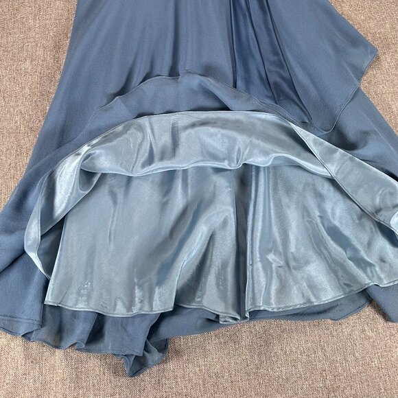 Maggy London 100% Silk Maxi Fit & Flare Dress Women's 8 Blue Wedding Party NWT - Picture 9 of 15